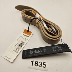 TIMBERLAND WOMEN'S M OVAL BUCKLE BELT BEIGE MADE IN ROMANIA TB0A2N66 EI9 NWT